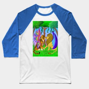 Lion and Tiger with wings Baseball T-Shirt
